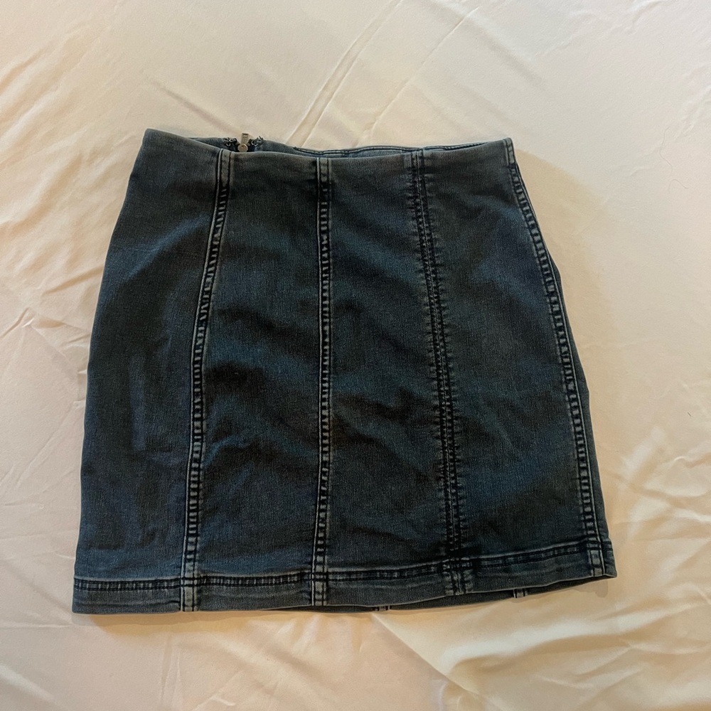 Free People Dark Denim Mini Skirt